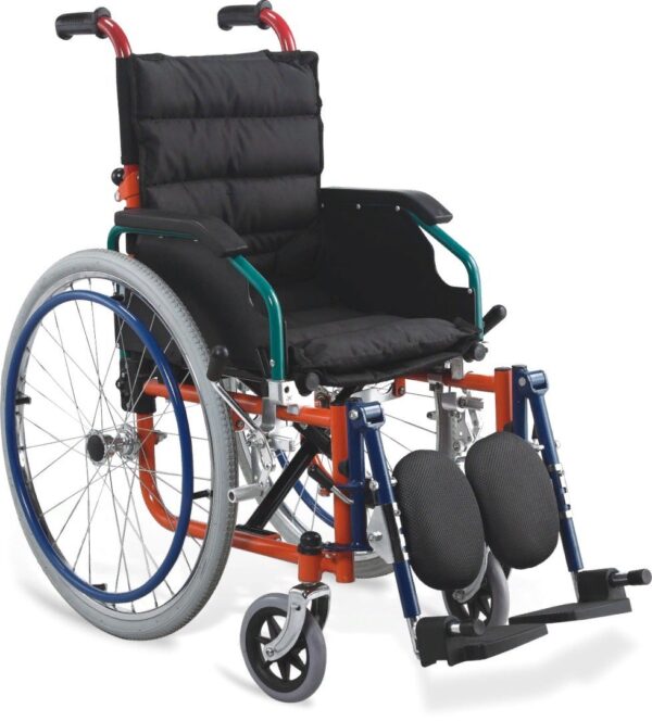 Инвалидное кресло складное, сиденье 38 см, спинка складная, опора голени, детское (подростковое), МЕГА-ОПТИМ FS980LA