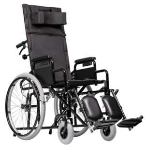 Инвалидное кресло складное, сиденье 43 см, подголовник, спинка наклонная, опора голени, ORTONICA BASE155 17"