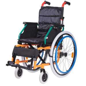 Инвалидное кресло складное, сиденье 38 см, спинка складная, детское (подростковое), МЕГА-ОПТИМ FS980LA